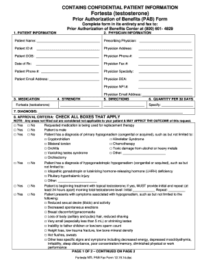 Fortesta Prior Authorization Form