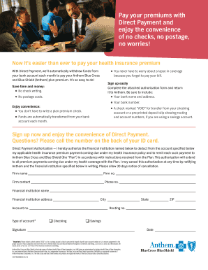 Anthem Direct Payment Authorization Form