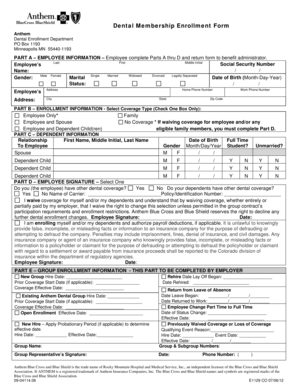 Dental Membership Enrollment Form