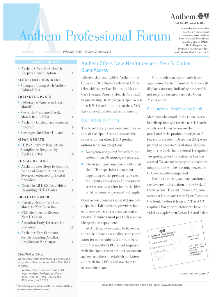 Changes Coming With Anthem Point of Care Preview on Page 1