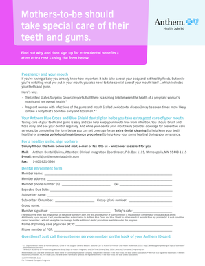 Anthem Dental Enrollment Form