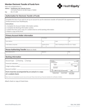 HealthEquity Electronic Transfer of Funds Form