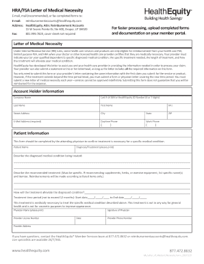 HRA/FSA Letter of Medical Necessity
