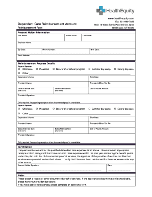Dependent Care Reimbursement Form