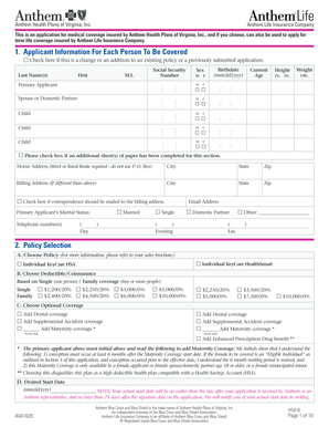 Anthem Health Insurance Application