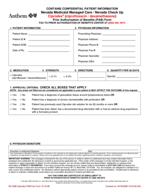 Nevada Medicaid Ciprodex Prior Authorization Form