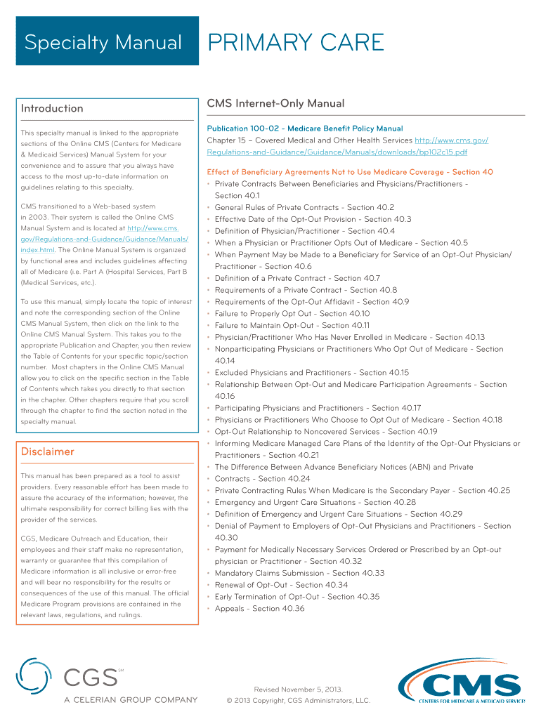 CMS Internet-Only Manual Preview on Page 1