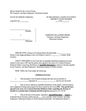 Model Domestic Relations Order