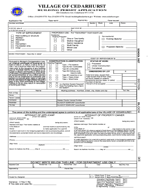 Village of Cedarhurst Building Permit Application