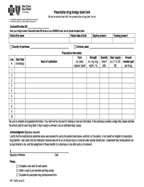 Prescription Drug Foreign Claim Form