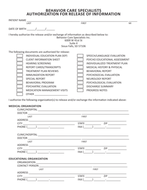 Authorization for Release of Information