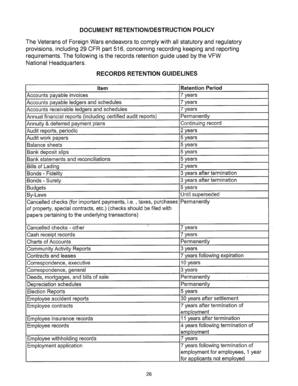VFW Post Inspection Form