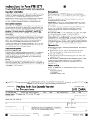 California Form FTB 3577
