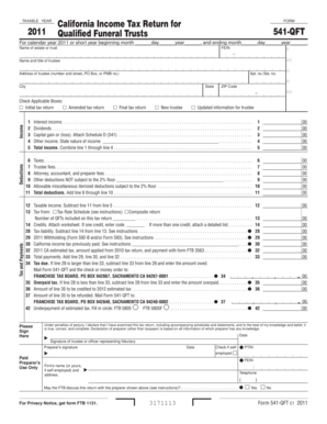 California Form 541-QFT