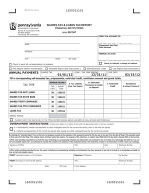 Pennsylvania Shares Tax and Loans Tax Report
