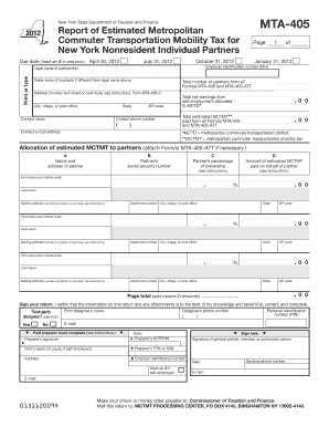 New York MTA-405 Form