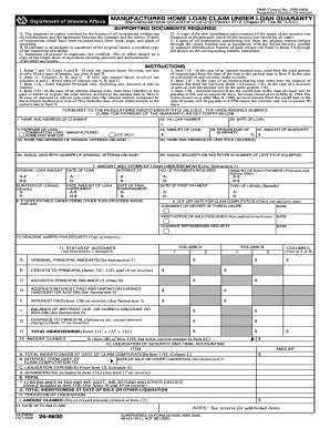 Manufactured Home Loan Claim Form