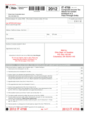 Ohio Composite Income Tax Form IT 4708