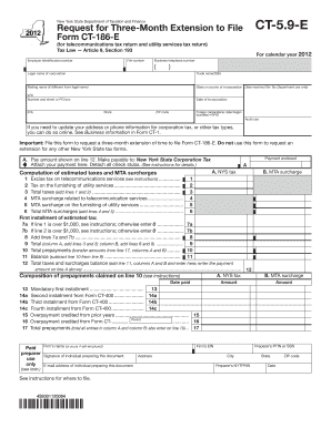 New York CT-186-E Extension Form