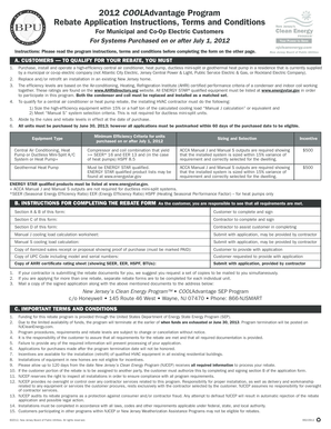 2012 COOLAdvantage Program Rebate Application