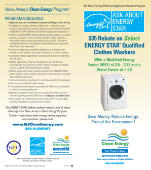 NJ Energy Efficient Appliance Rebate Form