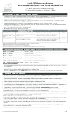 2010 COOLAdvantage Program Rebate Application