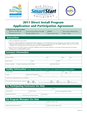 New Jersey Direct Install Program Application