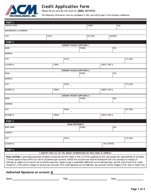 Credit Application Form
