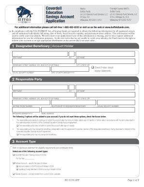 Coverdell Education Savings Account Application