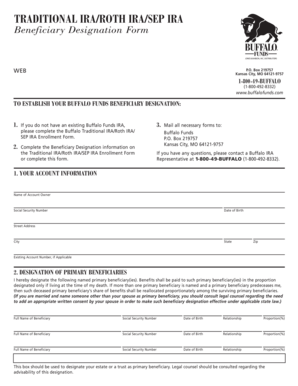 Buffalo Funds IRA Beneficiary Designation Form