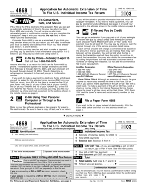 IRS Form 4868 Application for Automatic Extension of Time