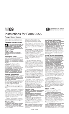 Instructions for Form 2555 (2009)
