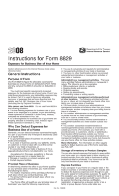 IRS Form 8829 Instructions
