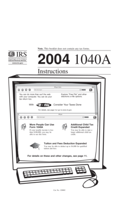 IRS Form 1040A Instructions