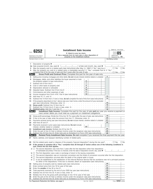 IRS Form 6252 Installment Sale Income