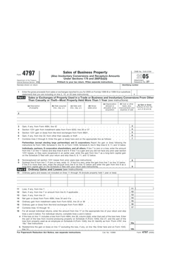 IRS Form 4797 (2005)