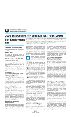 2005 Instructions for Schedule SE (Form 1040)