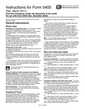 Instructions for Form 5405