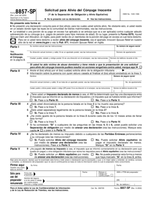 Solicitud para Alivio del Cónyuge Inocente