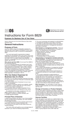 IRS Form 8829 Instructions