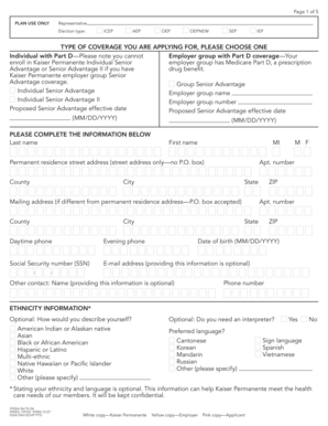 Kaiser Permanente Senior Advantage Application