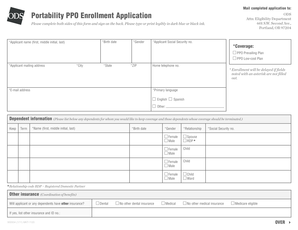 ODS Portability PPO Enrollment Application