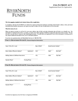 USA PATRIOT Act Supplemental Form