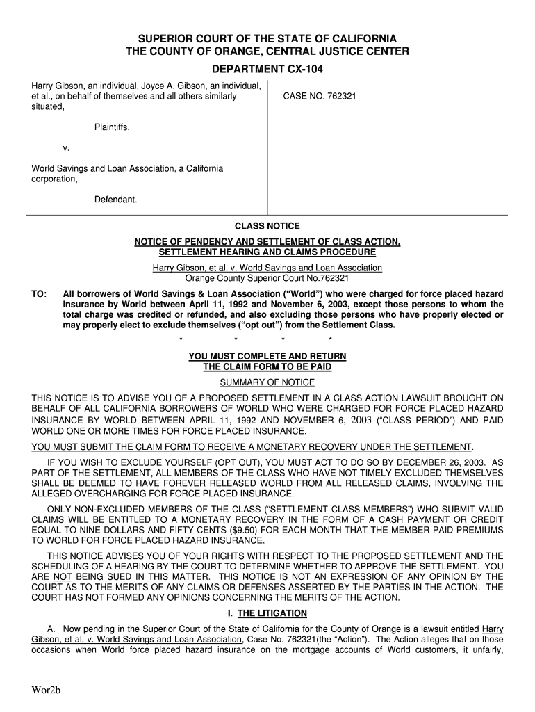 Harry Gibson, et al v World Savings and Loan Association Preview on Page 1
