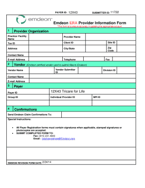 Emdeon ERA Provider Information Form