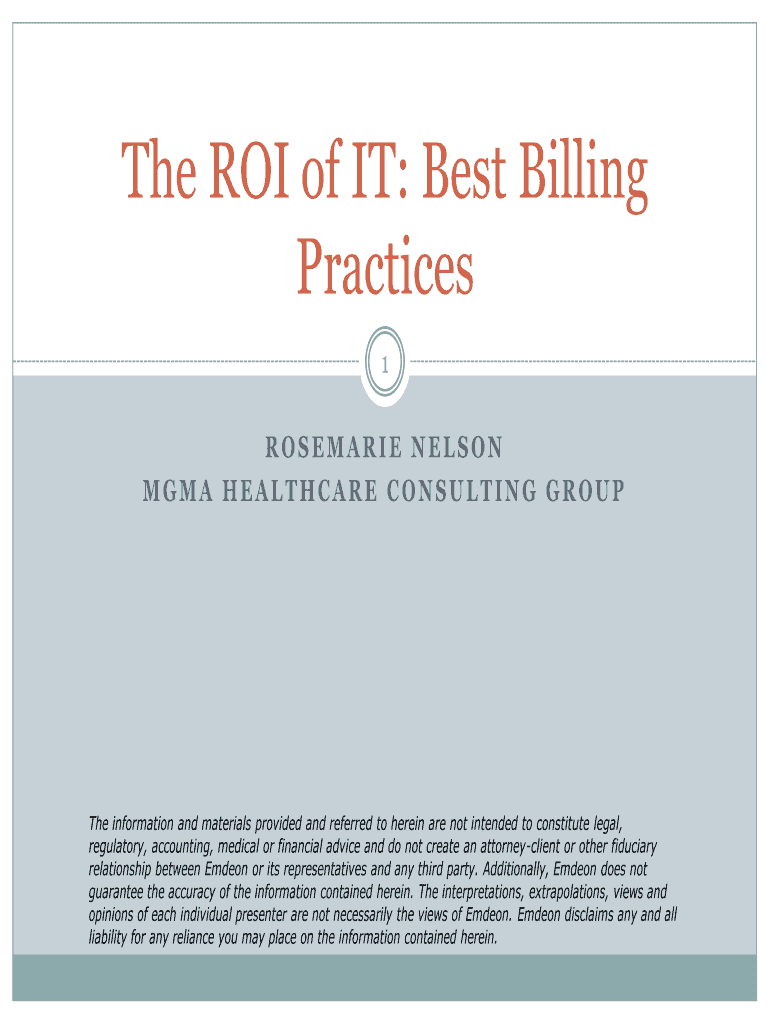 The ROI of IT: Best Billing Preview on Page 1