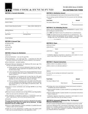 The Cook & Bynum Fund IRA Distribution Form
