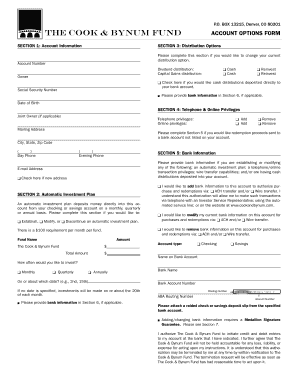 The Cook & Bynum Fund Account Options Form