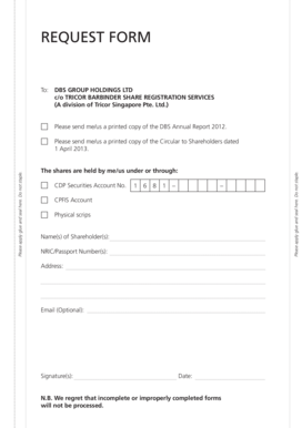 DBS Annual Report Request Form