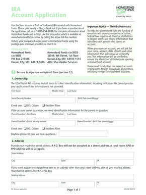 IRA Account Application